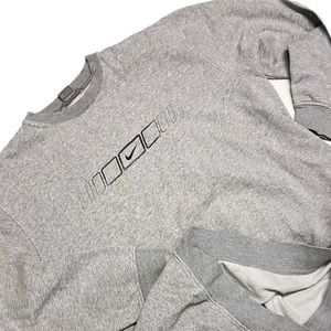 Vintage 2000’s Nike Grey Tag Distressed Swoosh Logo Crewneck